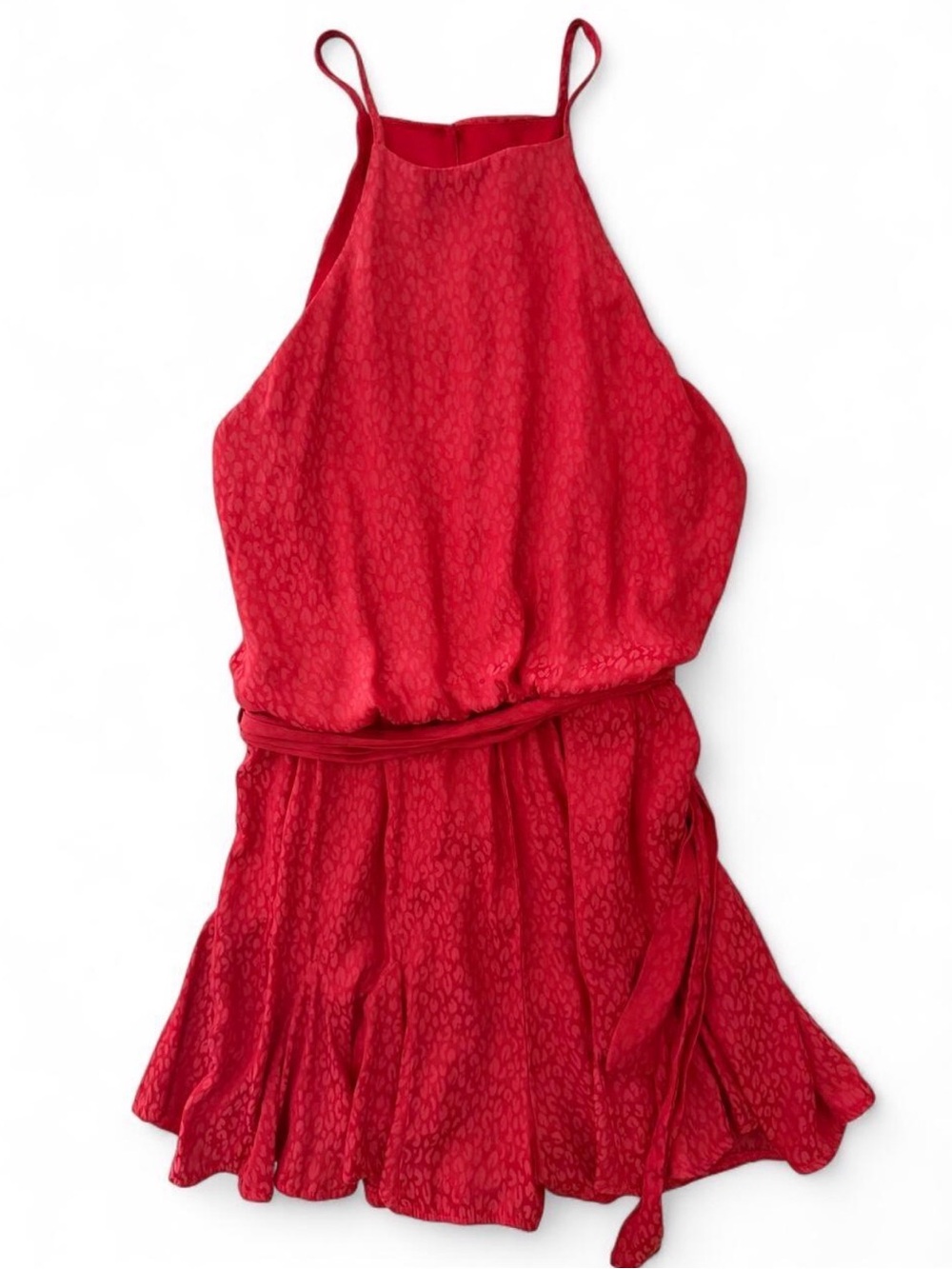 Halter Romper with Coquette Satin Animal Pattern